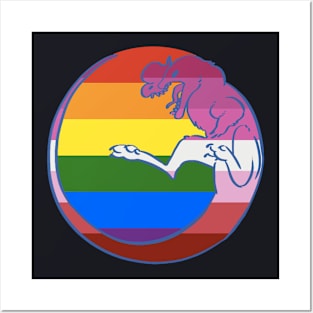 Gay / Lesbian Pride Dilophosaurus Posters and Art